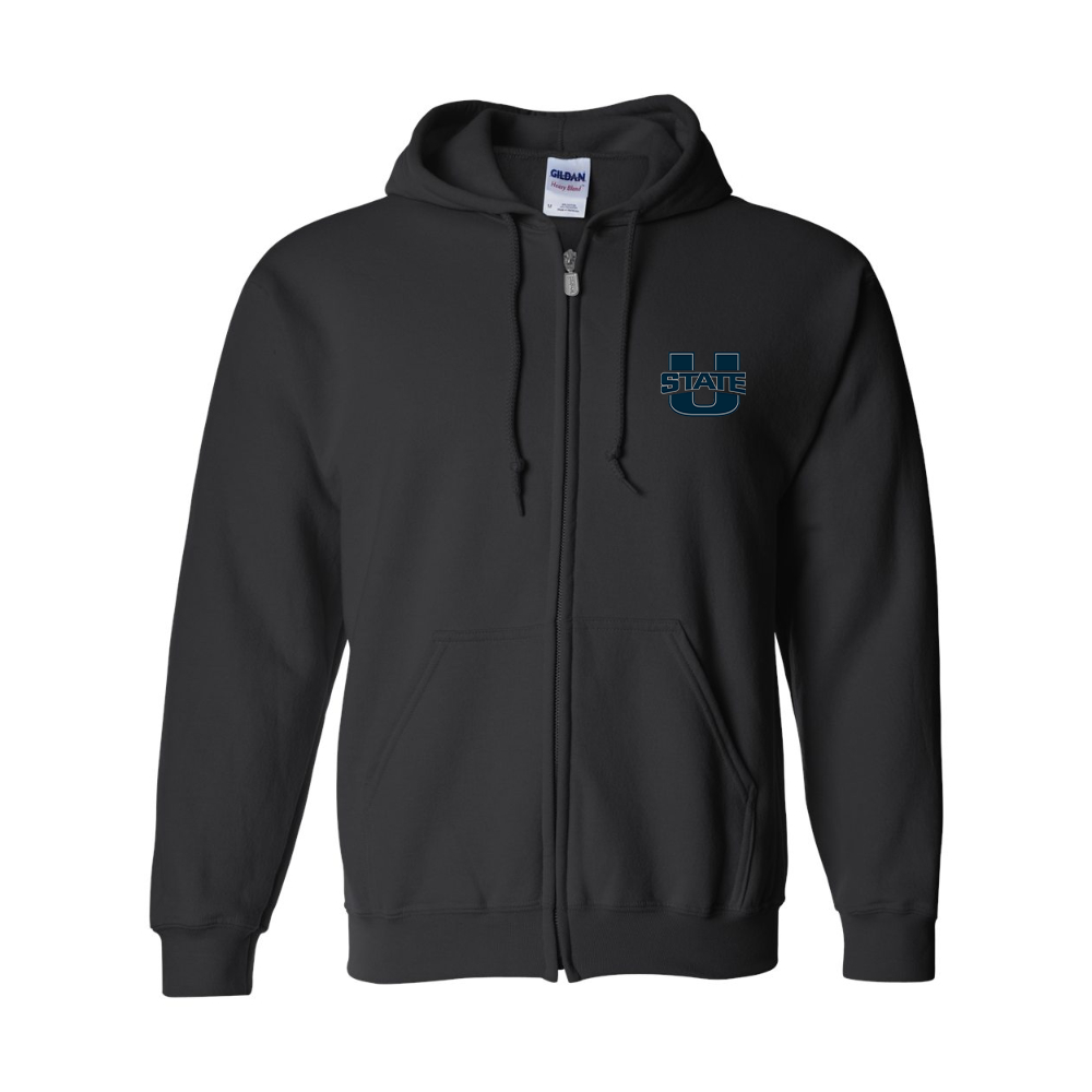 Men's Utah State Aggies Gildan  Heavy Blend Full Zip Hooded Sweatshirt