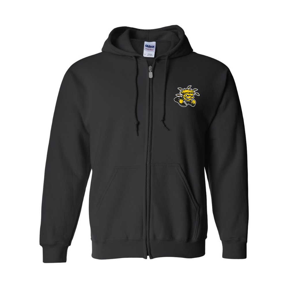 Men's Wichita State Shockers Gildan  Heavy Blend Full Zip Hooded Sweatshirt