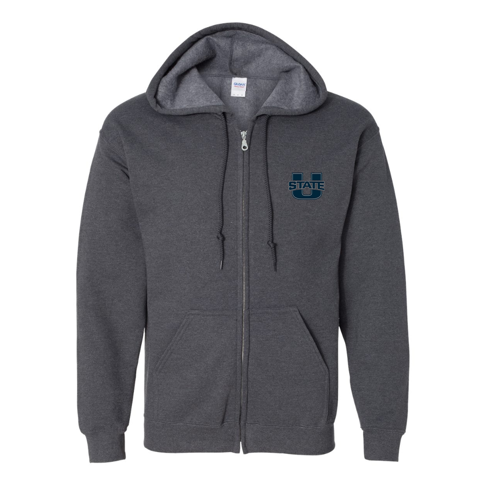 Men's Utah State Aggies JERZEES NuBlend Full-Zip Hooded Sweatshirt