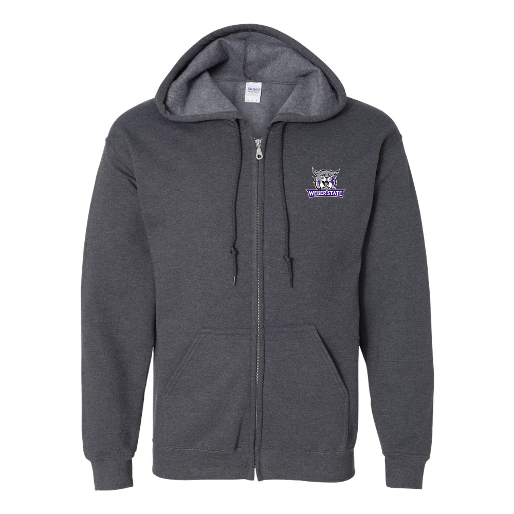 Men's Weber State Wildcats JERZEES NuBlend Full-Zip Hooded Sweatshirt