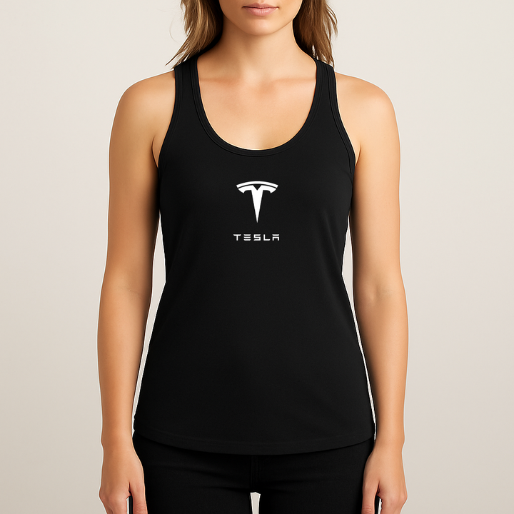 Women's Tesla Motorsports Car Racerback Tank Top