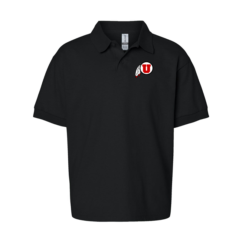 Youth Utah Utes Gildan Dry Blend Jersey Polo