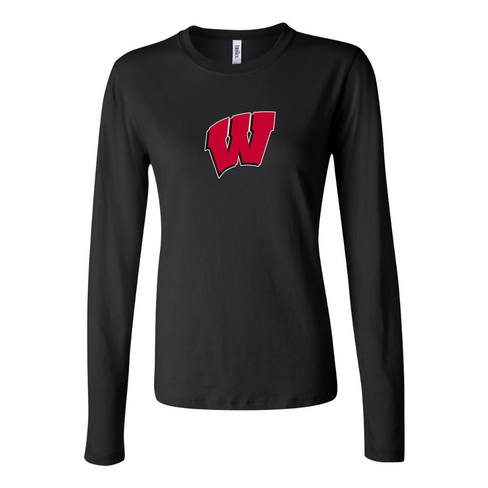 BELLA CANVAS Women’s Wisconsin Badgers Jersey Long Sleeve Tee