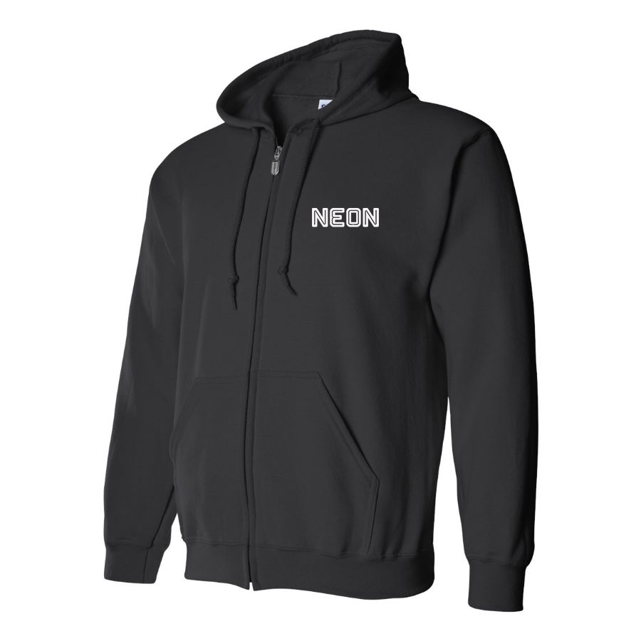 Men's Neon Logo Zipper Hoodie