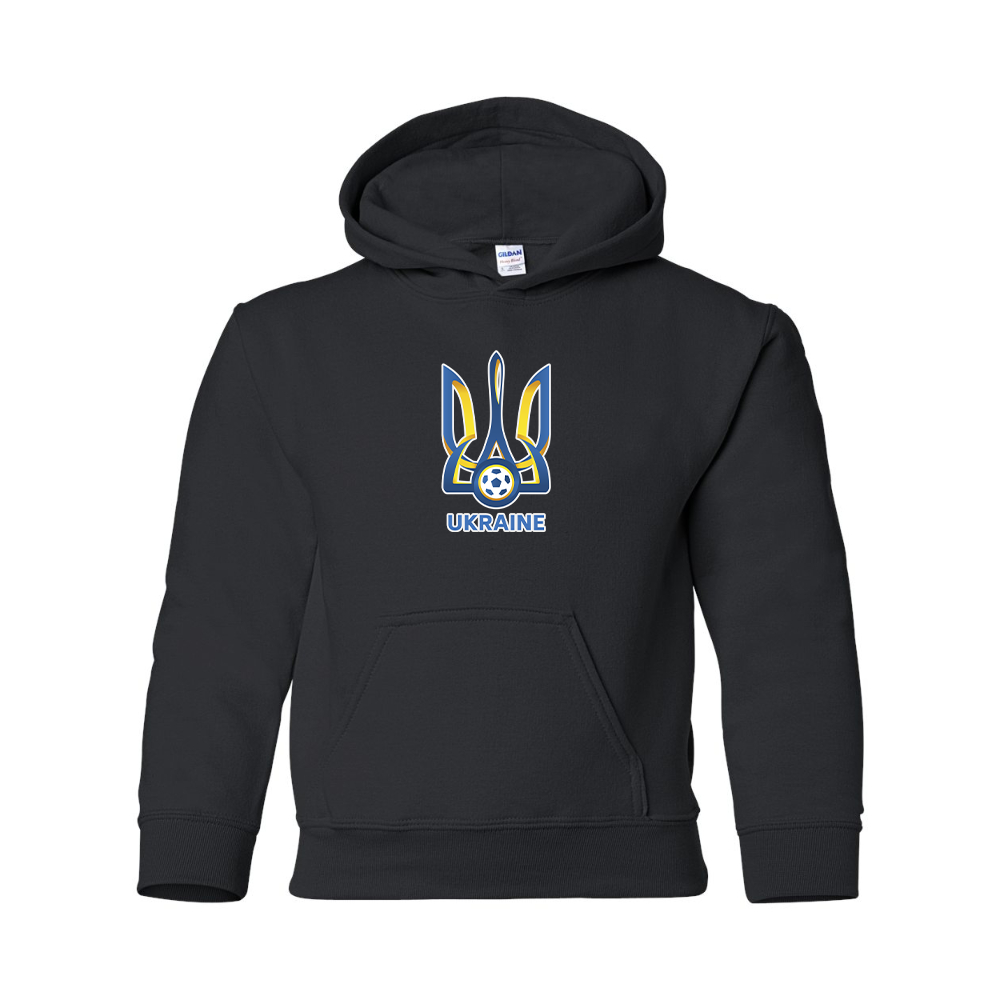 Youth Ukraine National Football Soccer Team Gildan Heavy Blend  Hooded Sweatshirt
