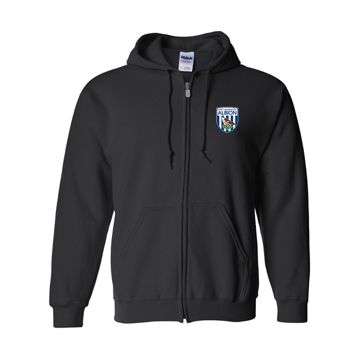 Men's West Bromwich Albion Soccer Gildan  Heavy Blend Full Zip Hooded Sweatshirt