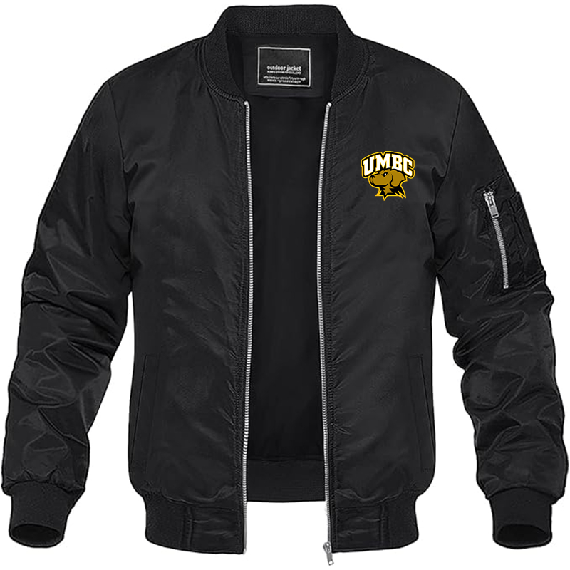 Men's UMBC Retrievers Lightweight Bomber Jacket Windbreaker Softshell Varsity Jacket Coat