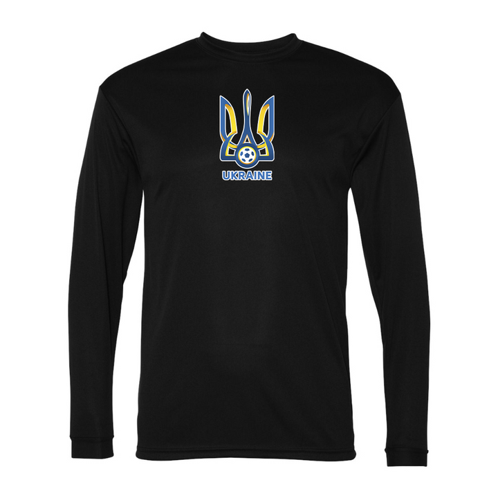 Men's Ukraine National Football Soccer Team Performance Long Sleeve T-Shirt