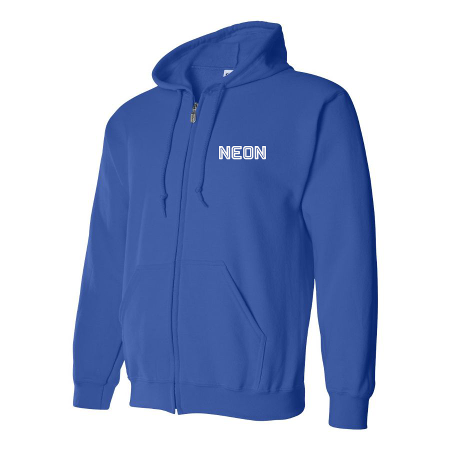 Men's Neon Logo Zipper Hoodie