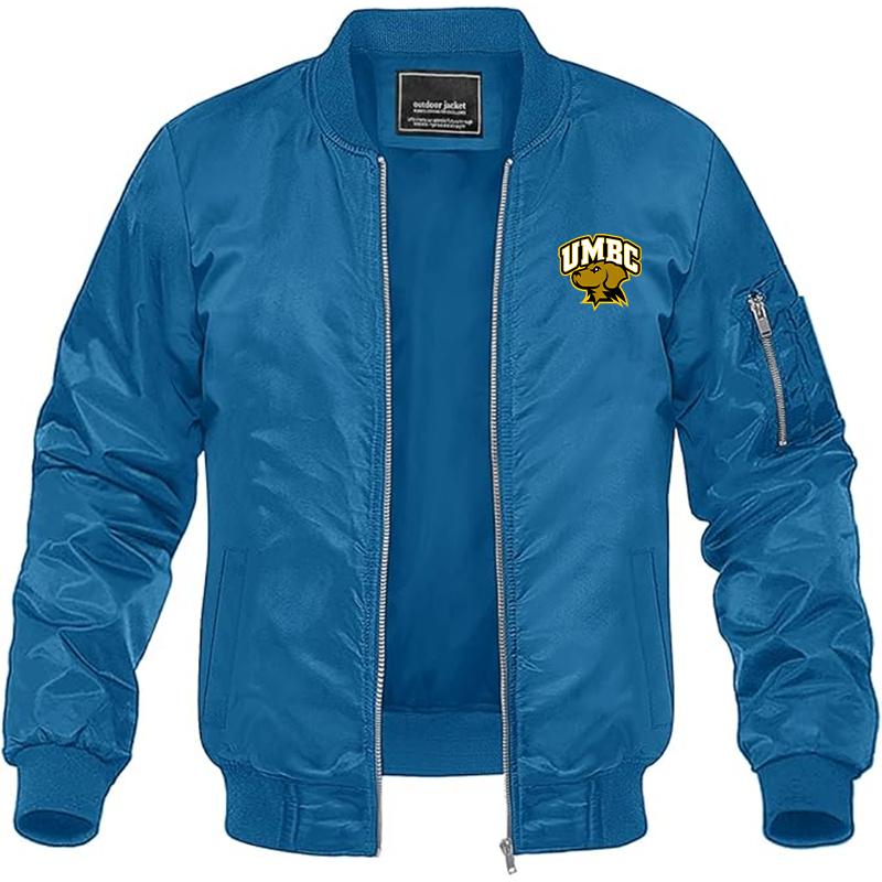 Men's UMBC Retrievers Lightweight Bomber Jacket Windbreaker Softshell Varsity Jacket Coat