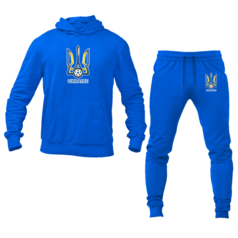 Men's Ukraine National Football Soccer Team Hoodie Joggers Set