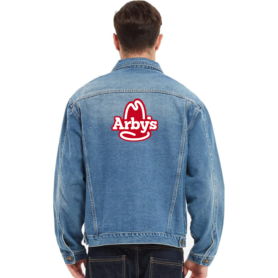 Men's Arbys Vintage Distressed Denim Jacket Stylish Casual Jean Outerwear