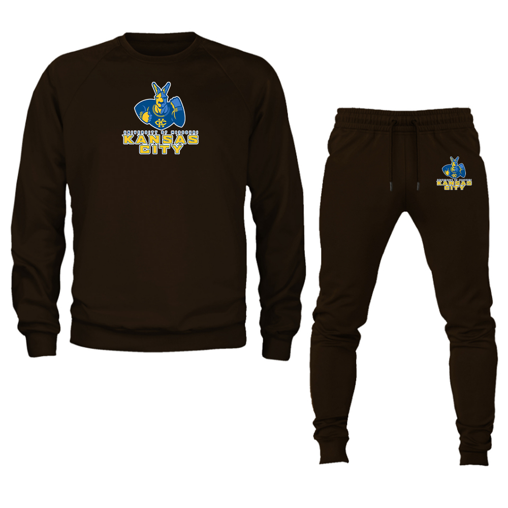 Men's UMKC Kangaroos Crewneck Sweatshirt Joggers Suit