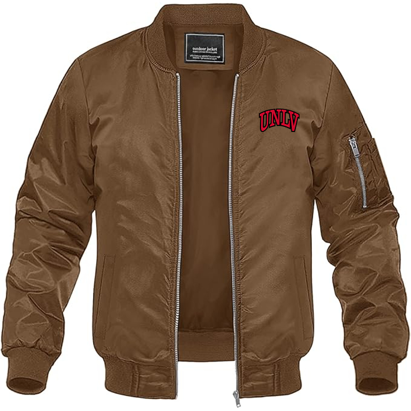 Men's UNLV Rebels Lightweight Bomber Jacket Windbreaker Softshell Varsity Jacket Coat