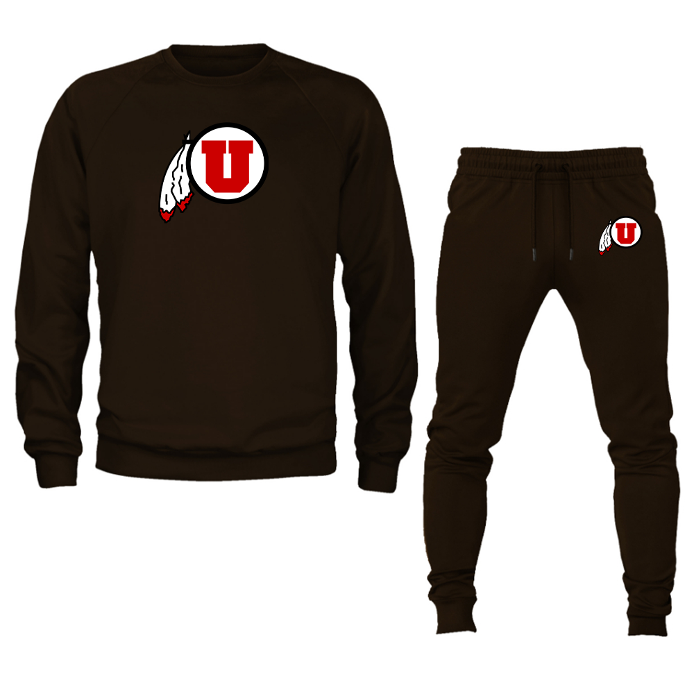 Men's  Utah Utes   Crewneck Sweatshirt Joggers Suit