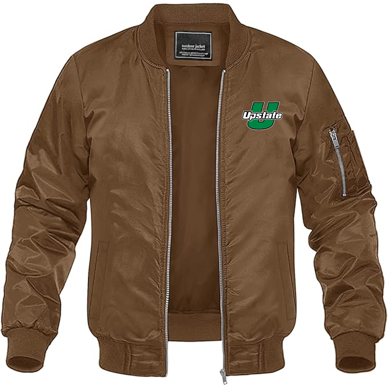 Men's  USC Upstate Spartans Lightweight Bomber Jacket Windbreaker Softshell Varsity Jacket Coat