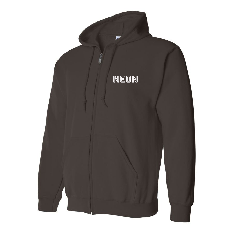 Men's Neon Logo Zipper Hoodie