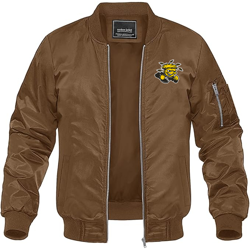 Men's Wichita State Shockers  Lightweight Bomber Jacket Windbreaker Softshell Varsity Jacket Coat