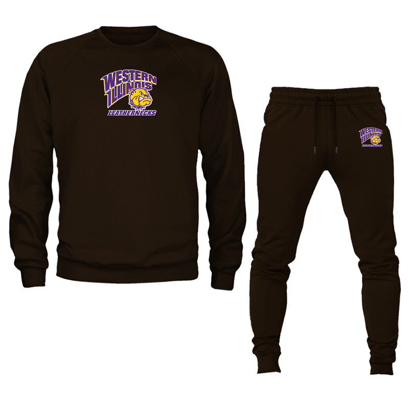 Men's Western Illinois Leathernecks Crewneck Sweatshirt Joggers Suit