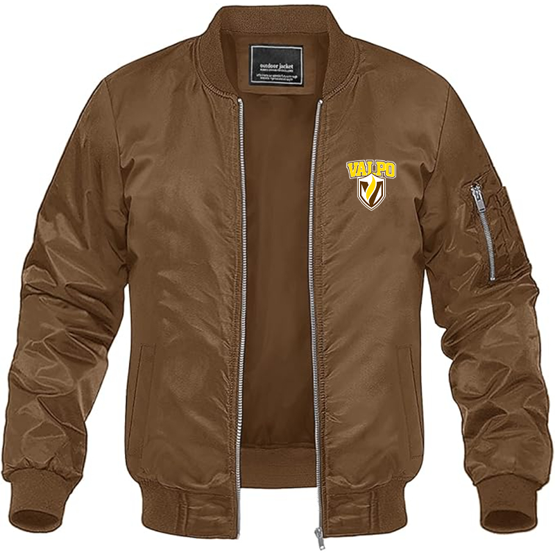Men's Valparaiso Crusaders  Lightweight Bomber Jacket Windbreaker Softshell Varsity Jacket Coat