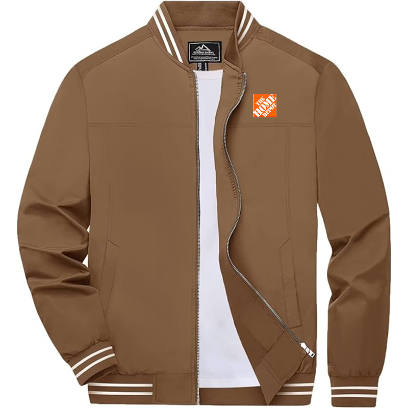 Men's  The Home Depot Zip-Up Bomber Jacket Ribbed Collar and Cuffs Outerwear