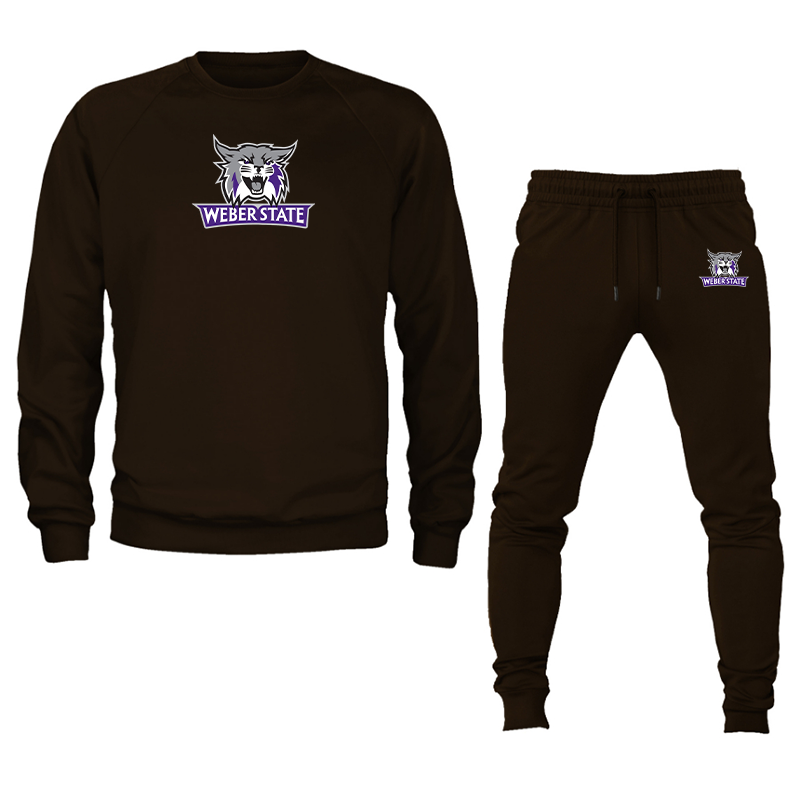 Men's Weber State Wildcats Crewneck Sweatshirt Joggers Suit