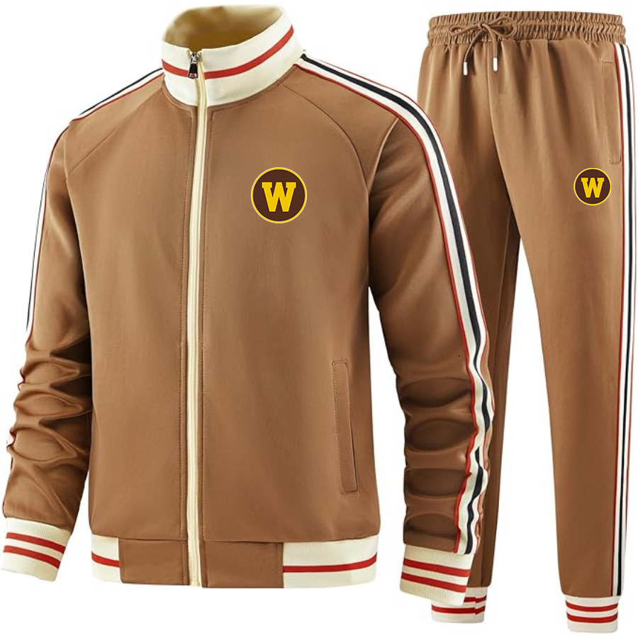 Men's Western Michigan Broncos  Tracksuit with Bold Striped Accents and Zippered Front