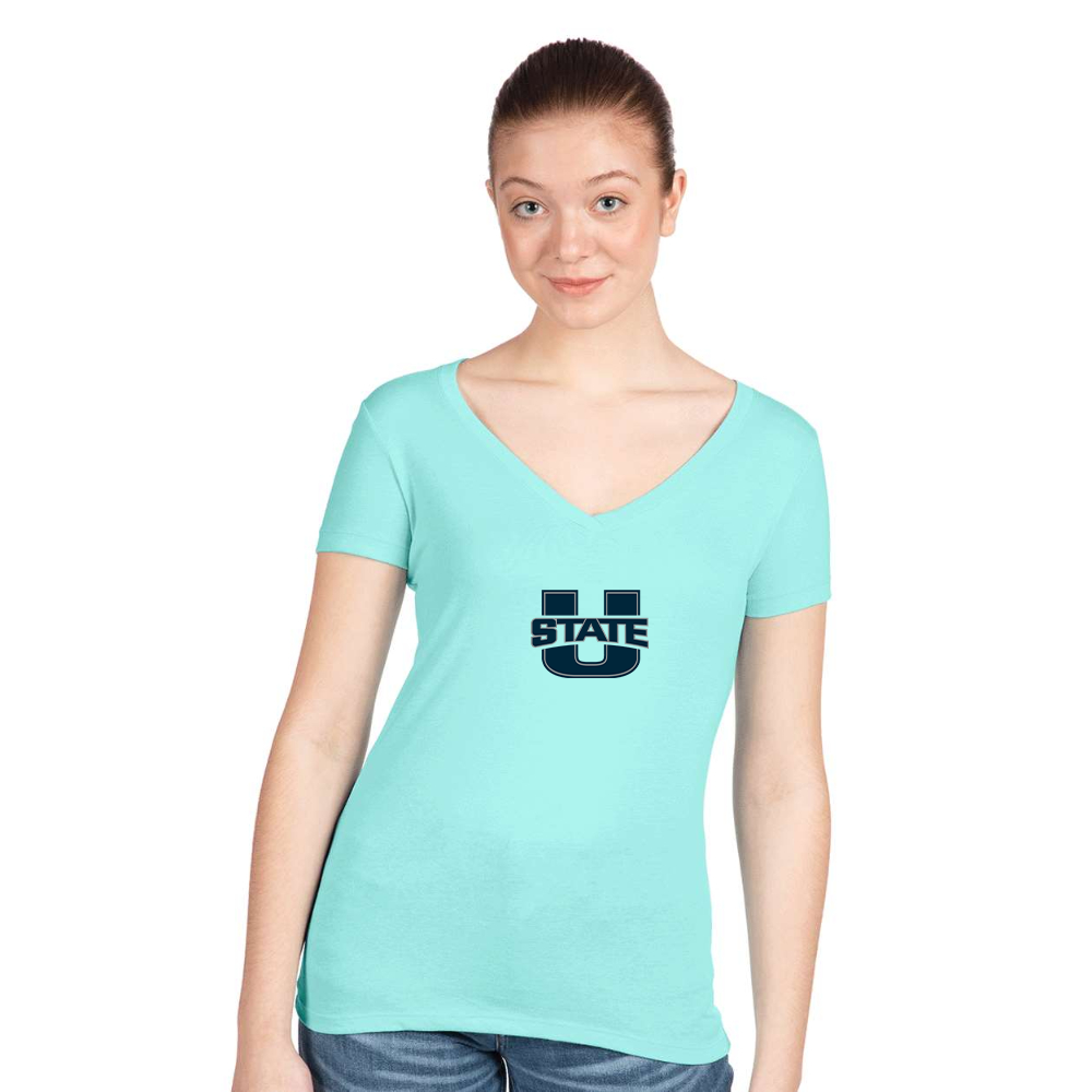 Women's Utah State Aggies  Next Level V-Neck T-Shirt