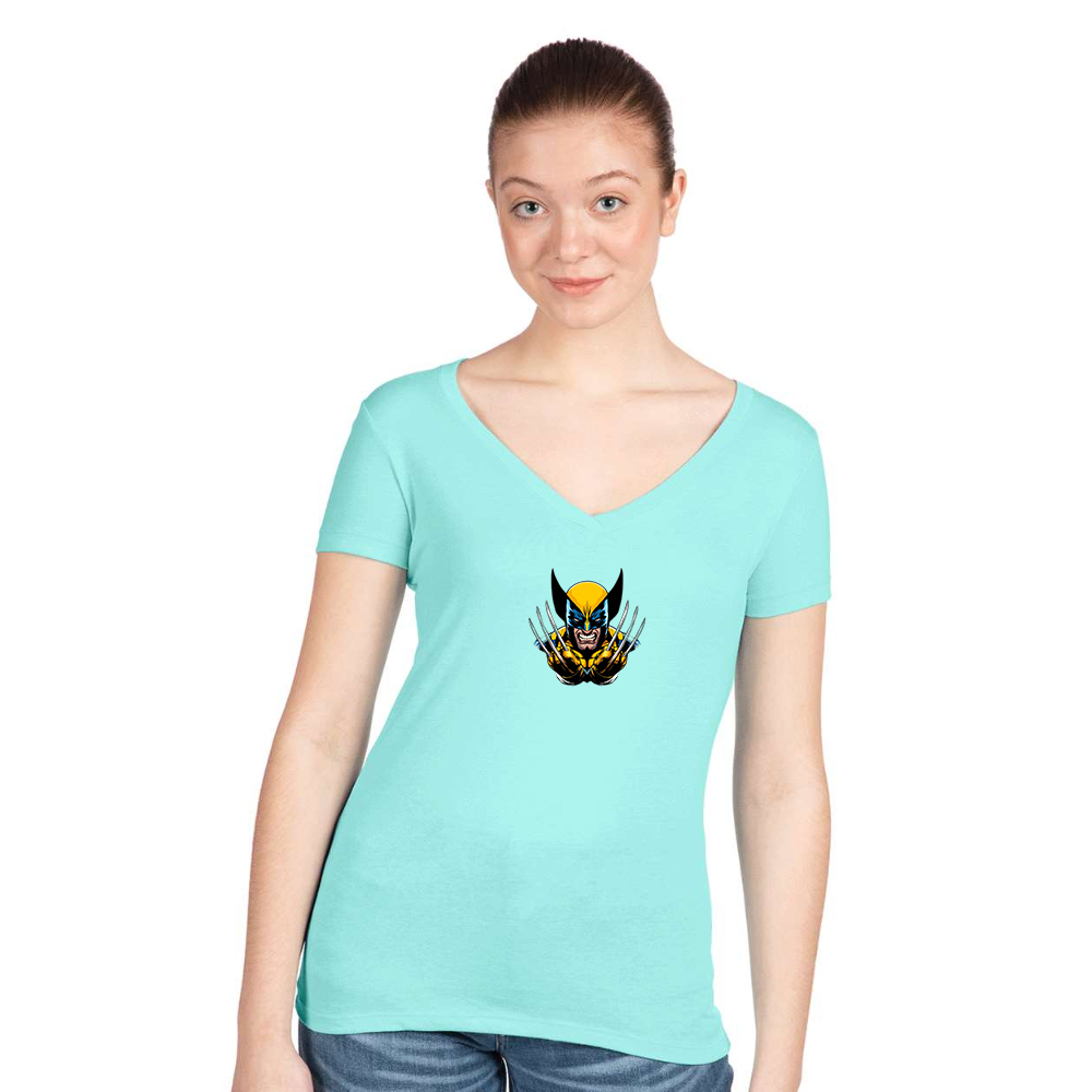 Women's  Wolverine 2025 Art  Next Level V-Neck T-Shirt