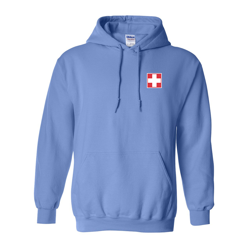 Men's  Switzerland National Football Soccer Team Gildan  Heavy Blend Hooded Sweatshirt