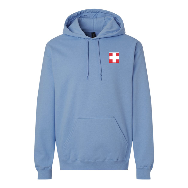 Men's  Switzerland National Football Soccer Team  Softstyle Midweight Hooded Sweatshirt