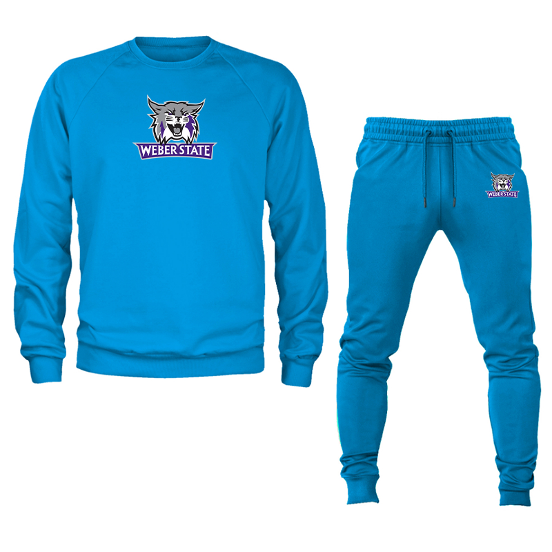 Men's Weber State Wildcats Crewneck Sweatshirt Joggers Suit