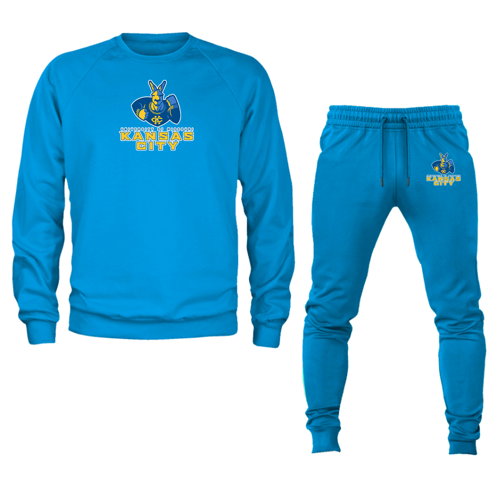 Men's UMKC Kangaroos Crewneck Sweatshirt Joggers Suit