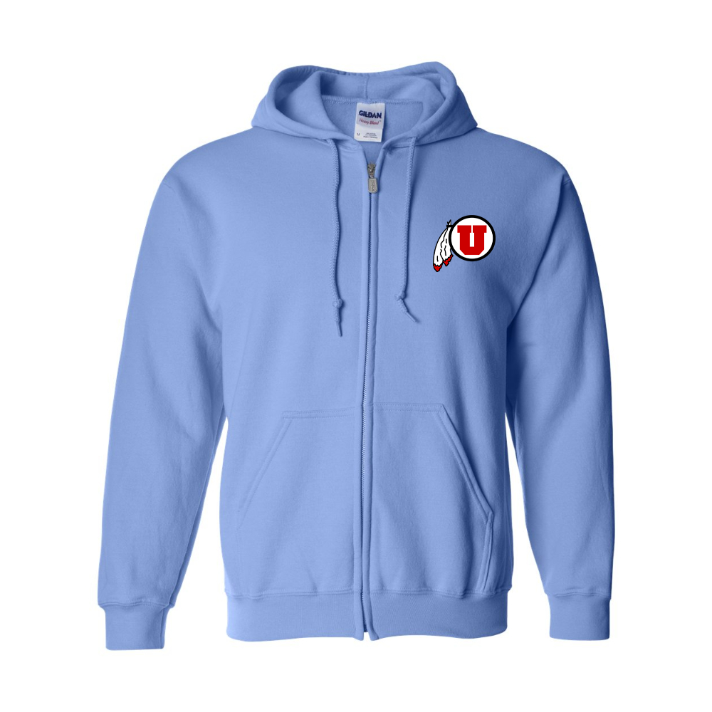 Men's  Utah Utes Gildan  Heavy Blend Full Zip Hooded Sweatshirt