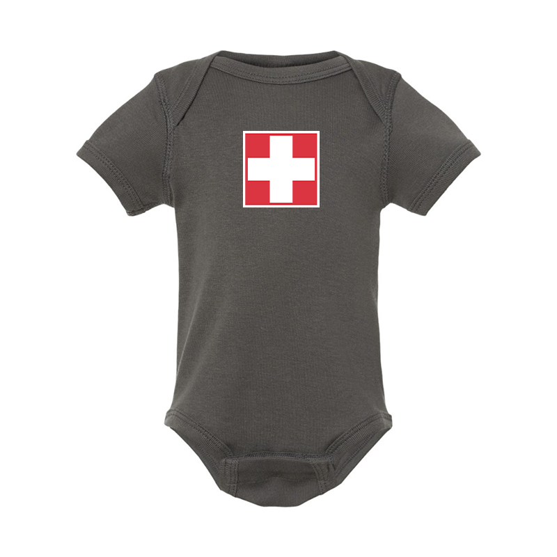 Switzerland National Football Soccer Team Rabbit Skins Infant Baby Rib Bodysuit