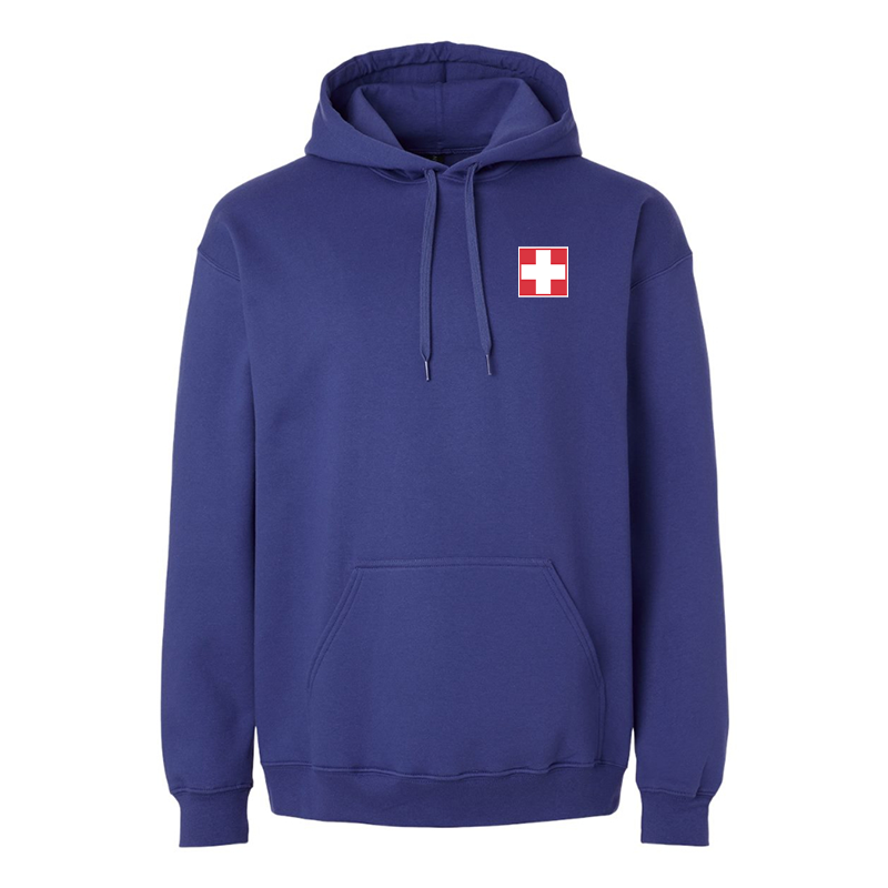 Men's  Switzerland National Football Soccer Team  Softstyle Midweight Hooded Sweatshirt