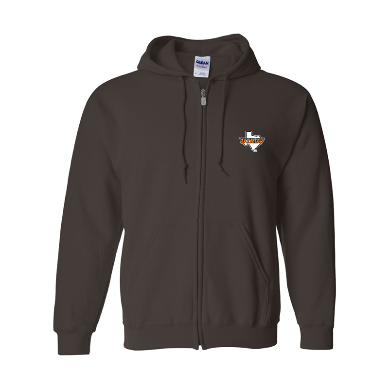 Men's UTRGV Vaqueros Gildan  Heavy Blend Full Zip Hooded Sweatshirt