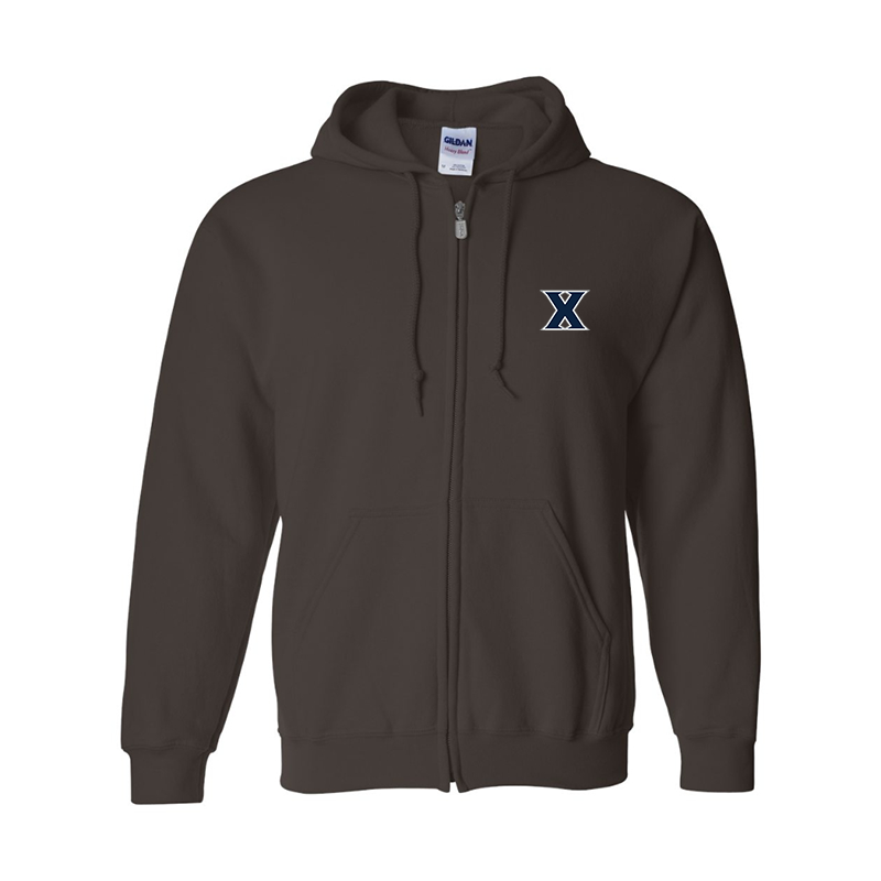 Men's Xavier Musketeers Gildan  Heavy Blend Full Zip Hooded Sweatshirt