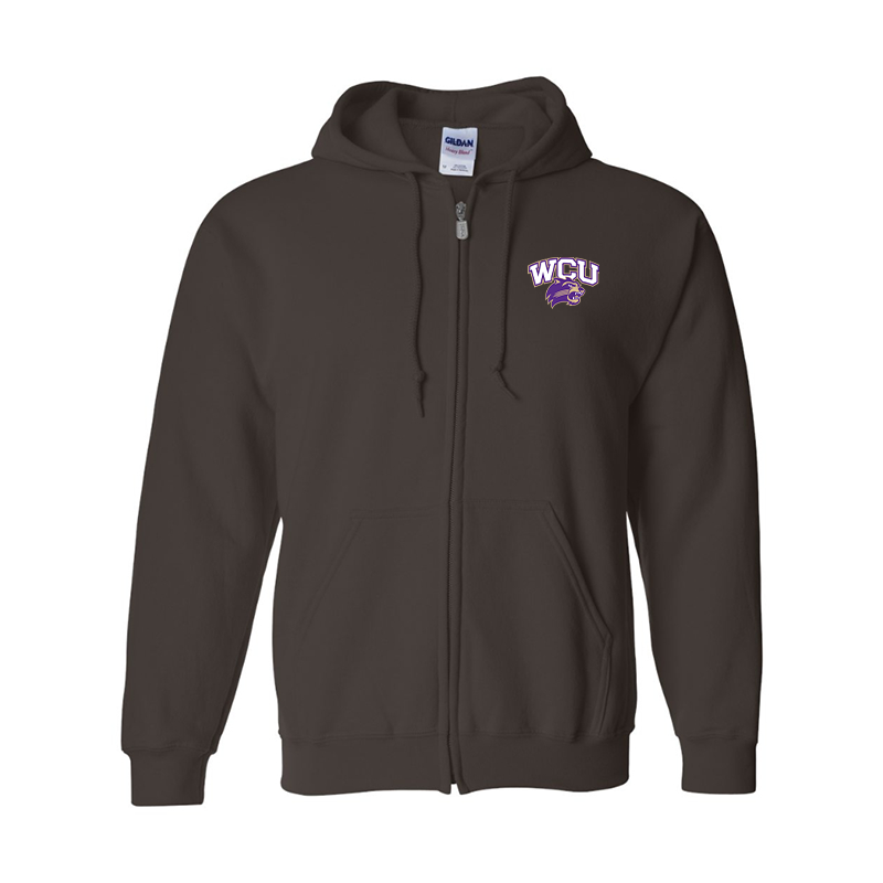Men's Western Carolina Catamounts Gildan  Heavy Blend Full Zip Hooded Sweatshirt