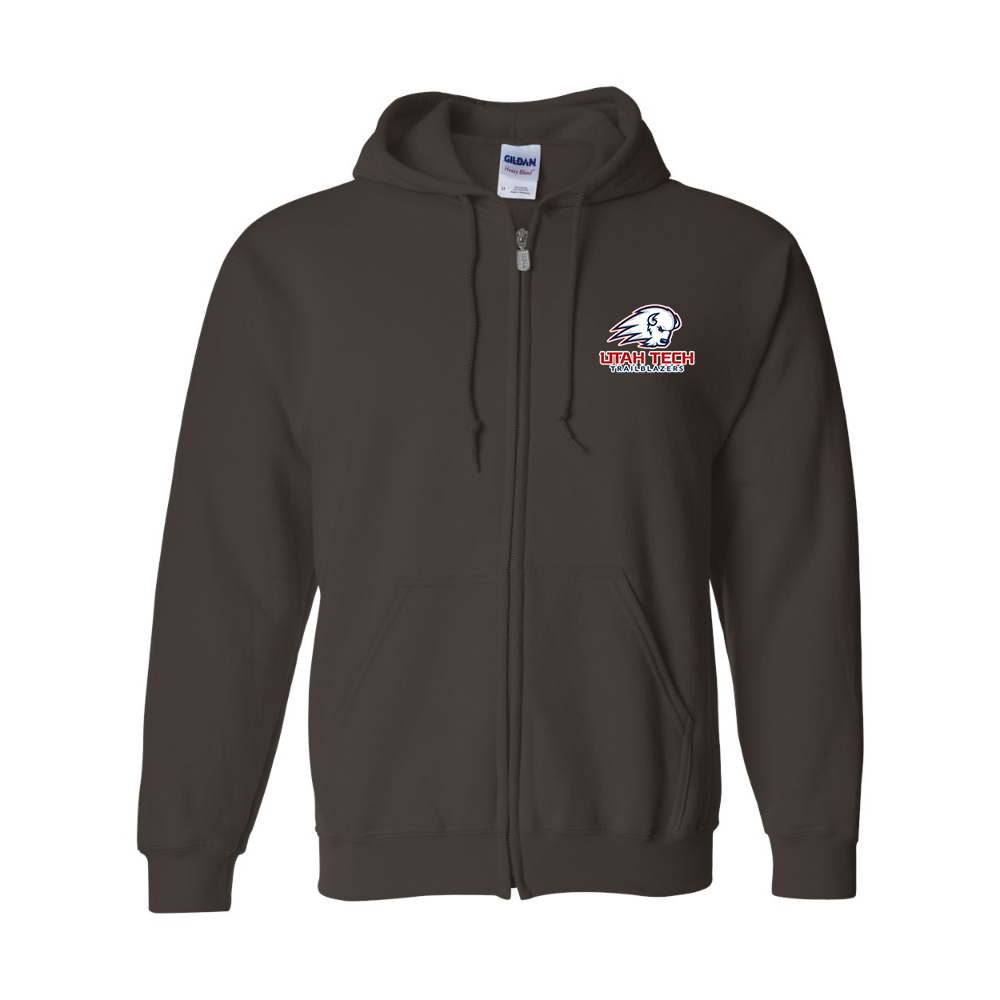 Men's Utah Tech Trailblazers Gildan  Heavy Blend Full Zip Hooded Sweatshirt
