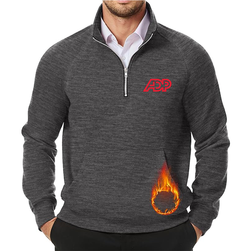 Men's  ADP JMIERR Quarter Zip Pullover Heavy Sweatshirts Warm Fleece Sweatshirt Polo Shirt with Pockets