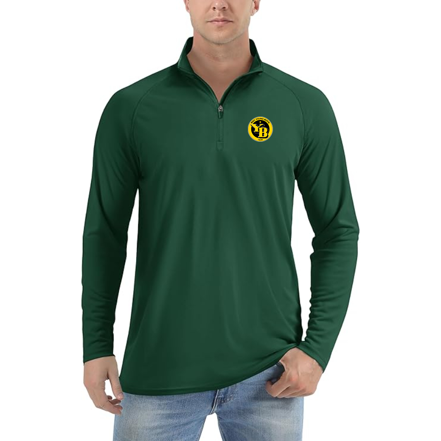Men's  Young Boys Soccer  Lightweight Quarter-Zip Athletic Shirt Long Sleeve Performance