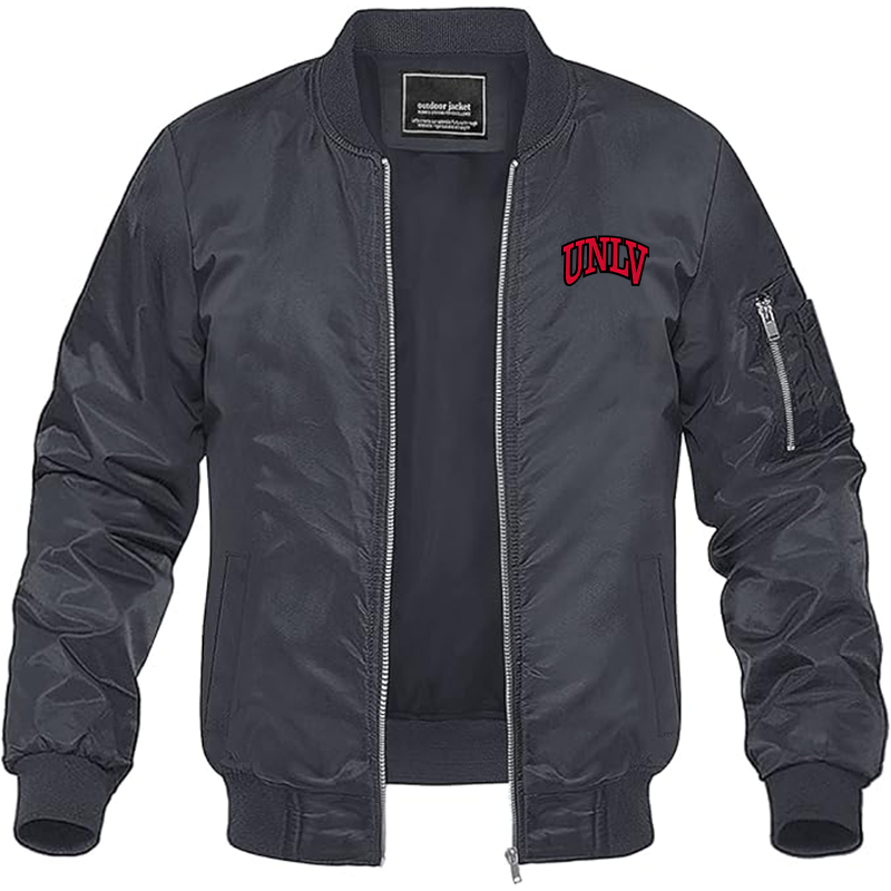 Men's UNLV Rebels Lightweight Bomber Jacket Windbreaker Softshell Varsity Jacket Coat