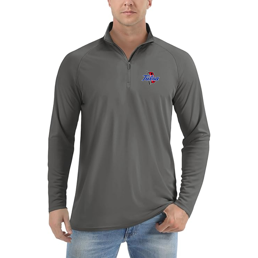 Men's  Tulsa Golden Hurricane  Lightweight Quarter-Zip Athletic Shirt Long Sleeve Performance