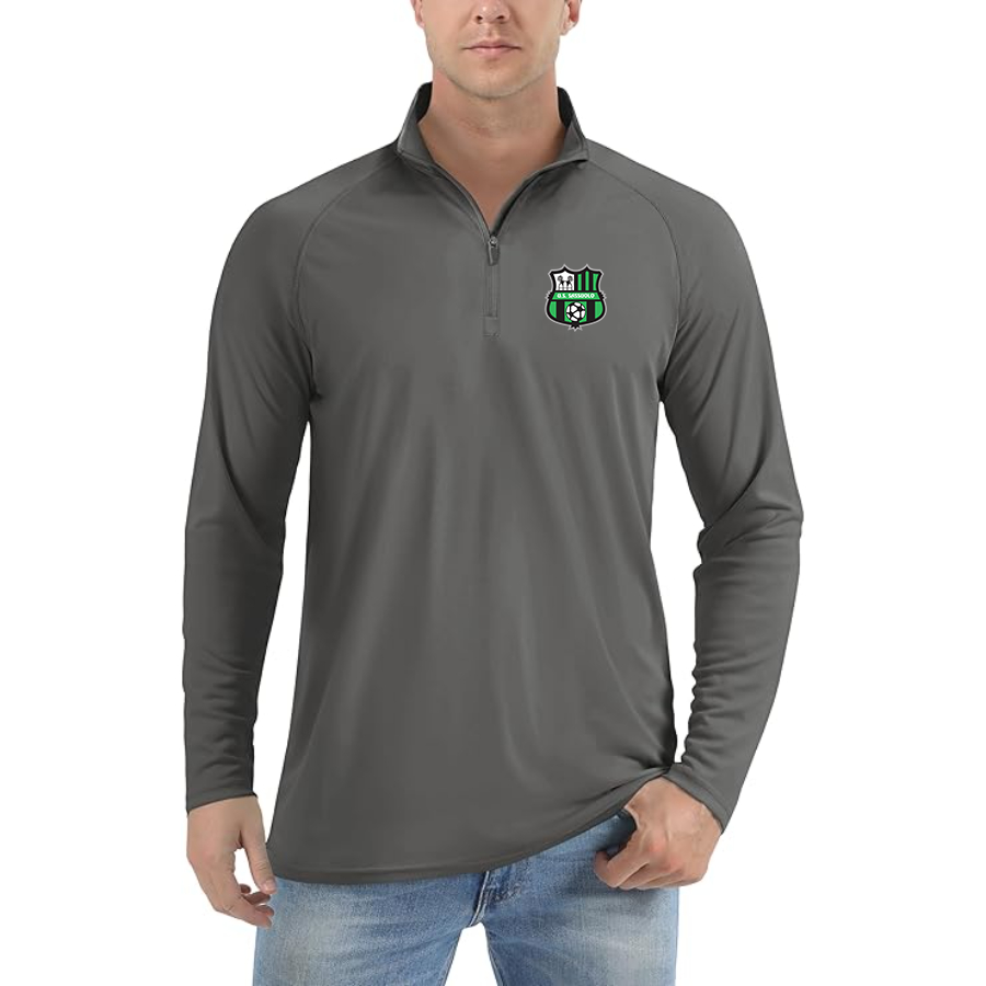 Men's  U.S. Sassuolo Soccer  Lightweight Quarter-Zip Athletic Shirt Long Sleeve Performance