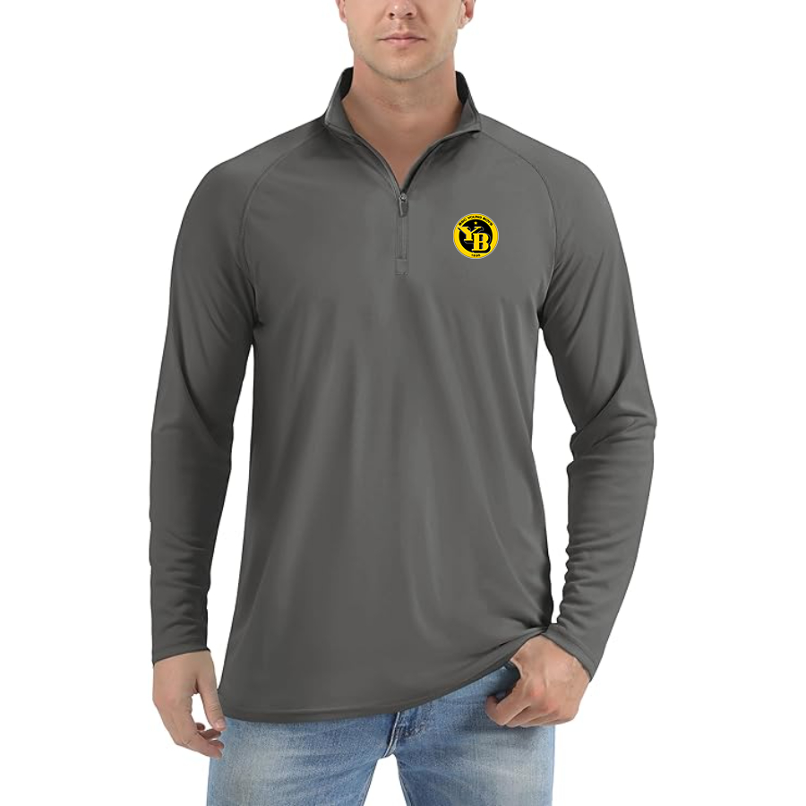 Men's  Young Boys Soccer  Lightweight Quarter-Zip Athletic Shirt Long Sleeve Performance