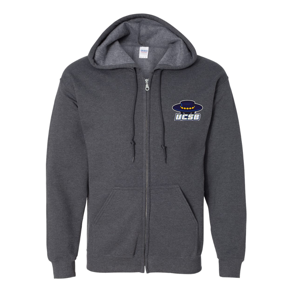 Men's UCSB Gauchos Gildan  Heavy Blend Full Zip Hooded Sweatshirt