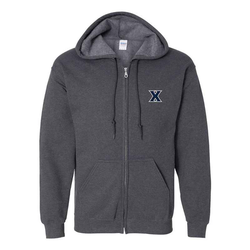 Men's Xavier Musketeers Gildan  Heavy Blend Full Zip Hooded Sweatshirt