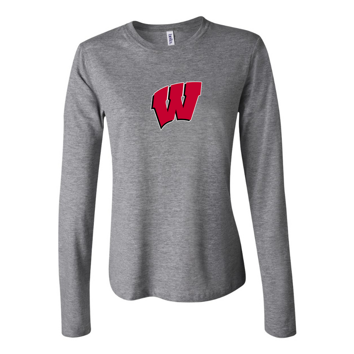 BELLA CANVAS Women’s Wisconsin Badgers Jersey Long Sleeve Tee