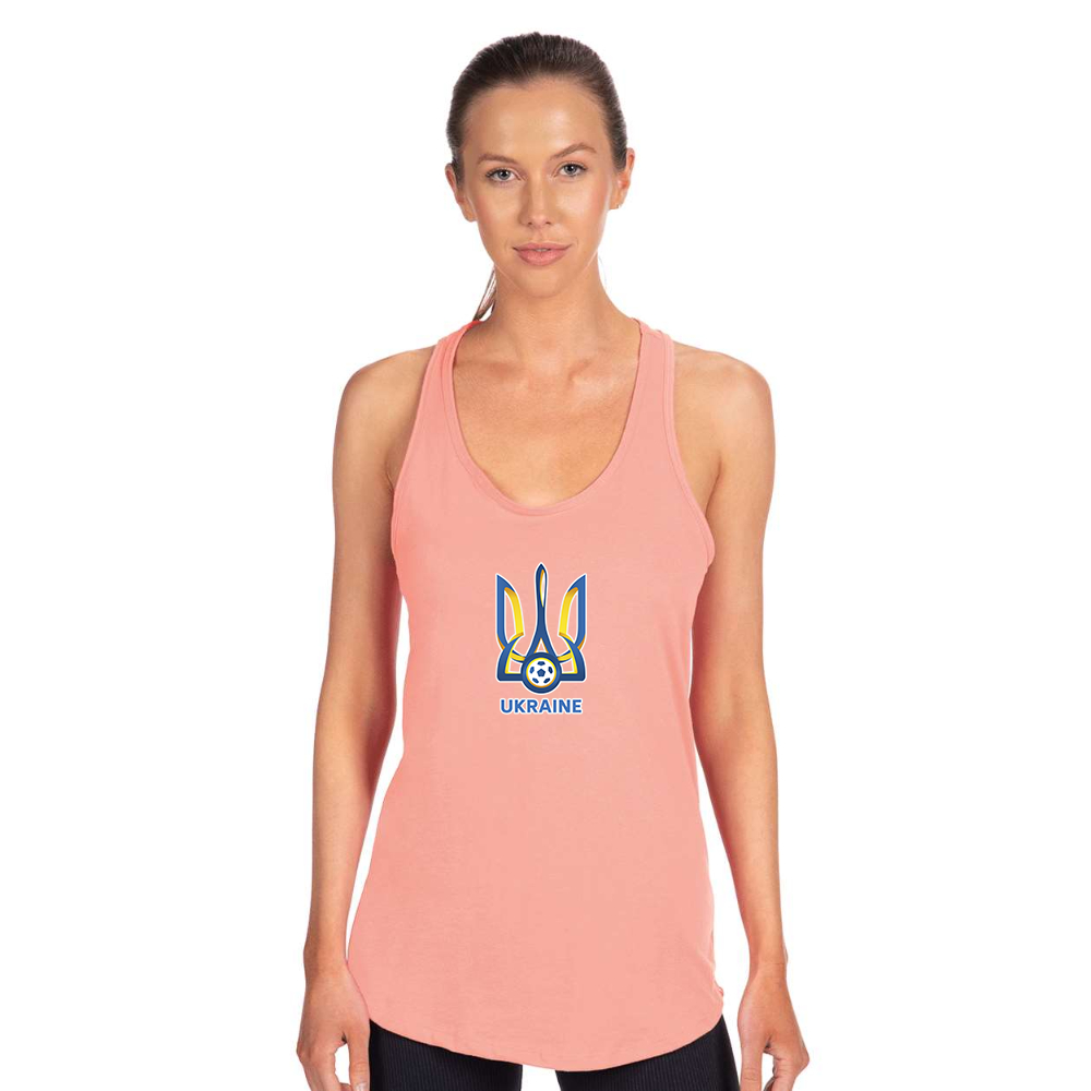 Women's Ukraine National Football Soccer Team Next Level Ideal Racerback Tank